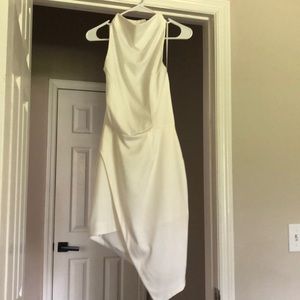 White high neck dress